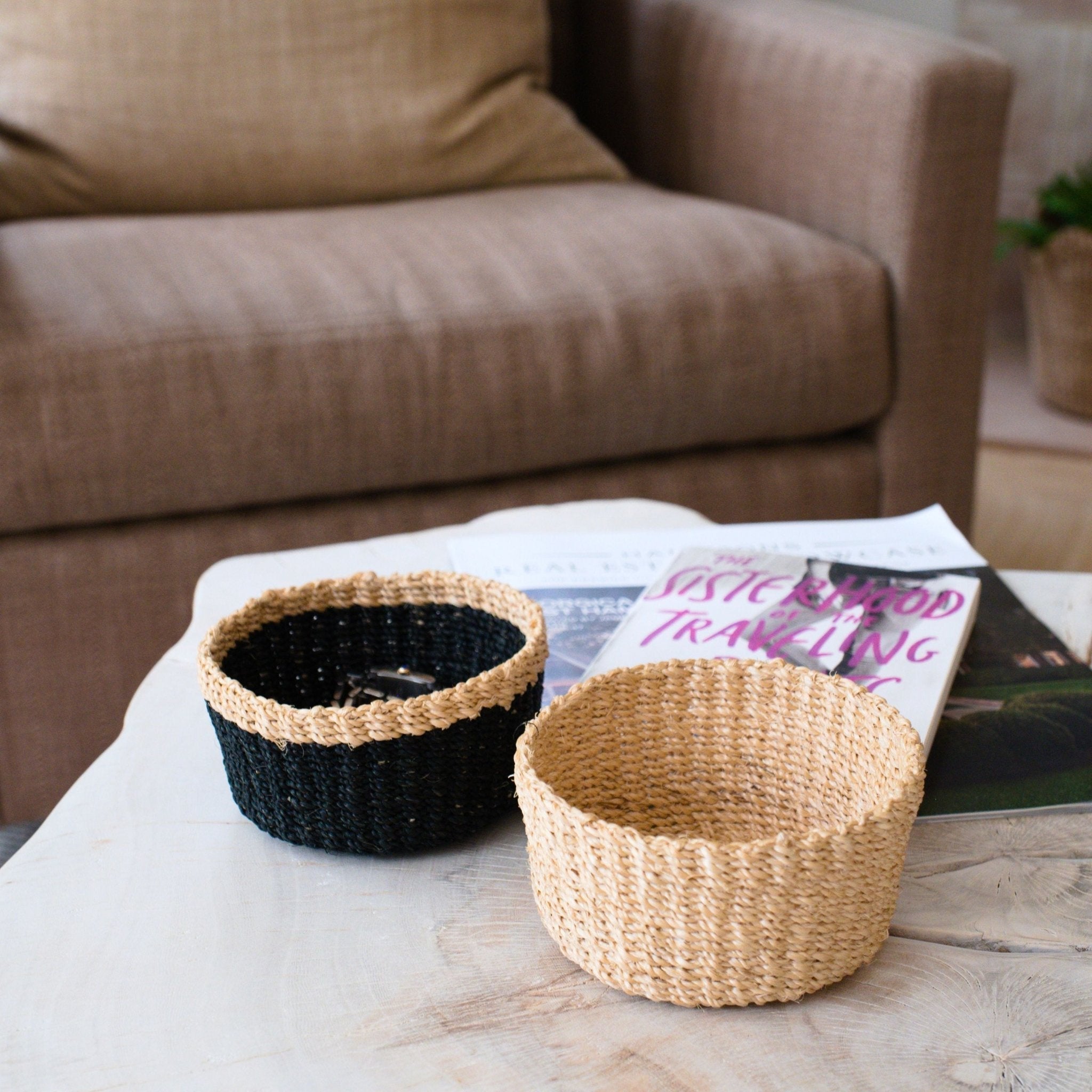 Petit Plateau Rond Noir - Mini Panier à Bibelots
