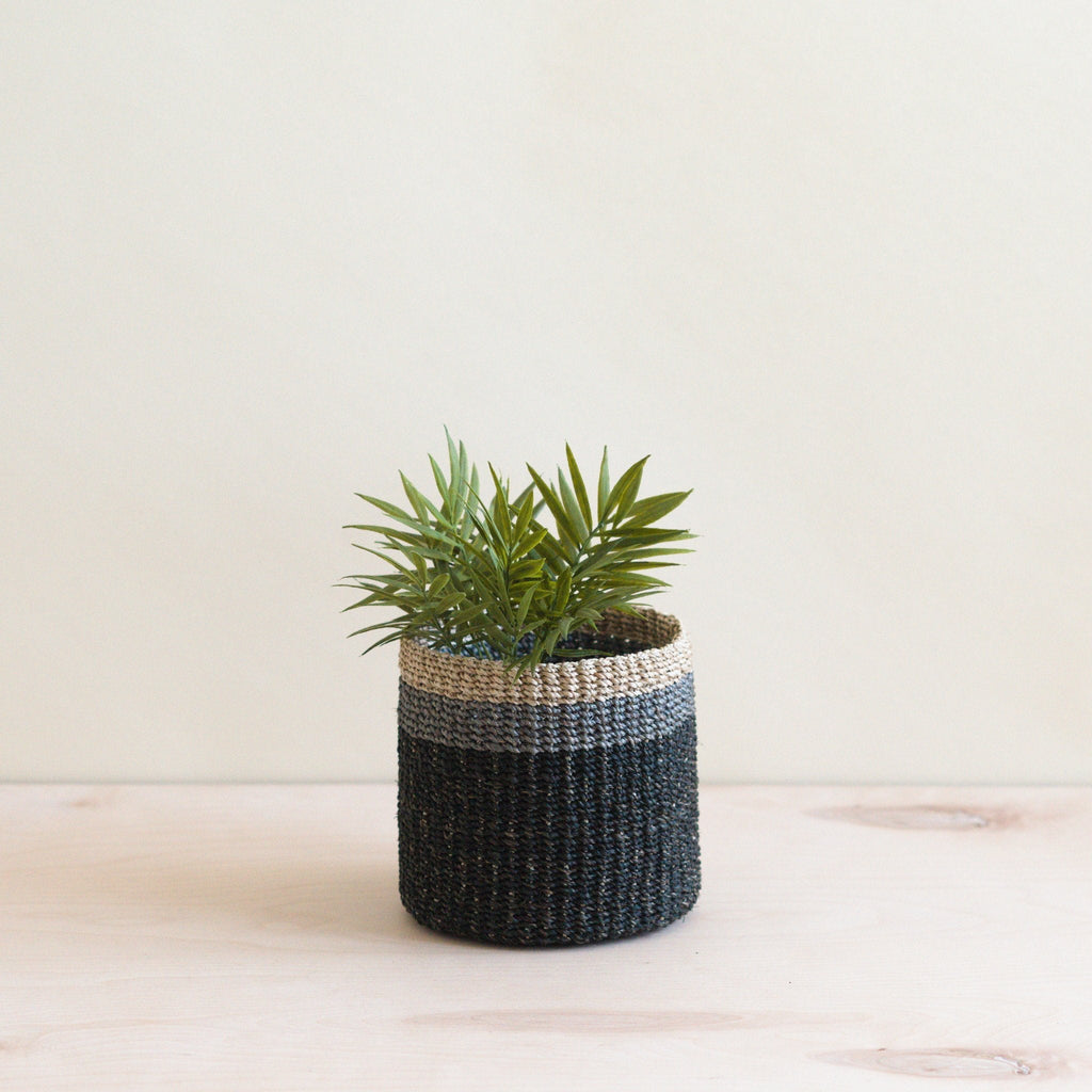 Mini panier de table noir - Paniers faits main