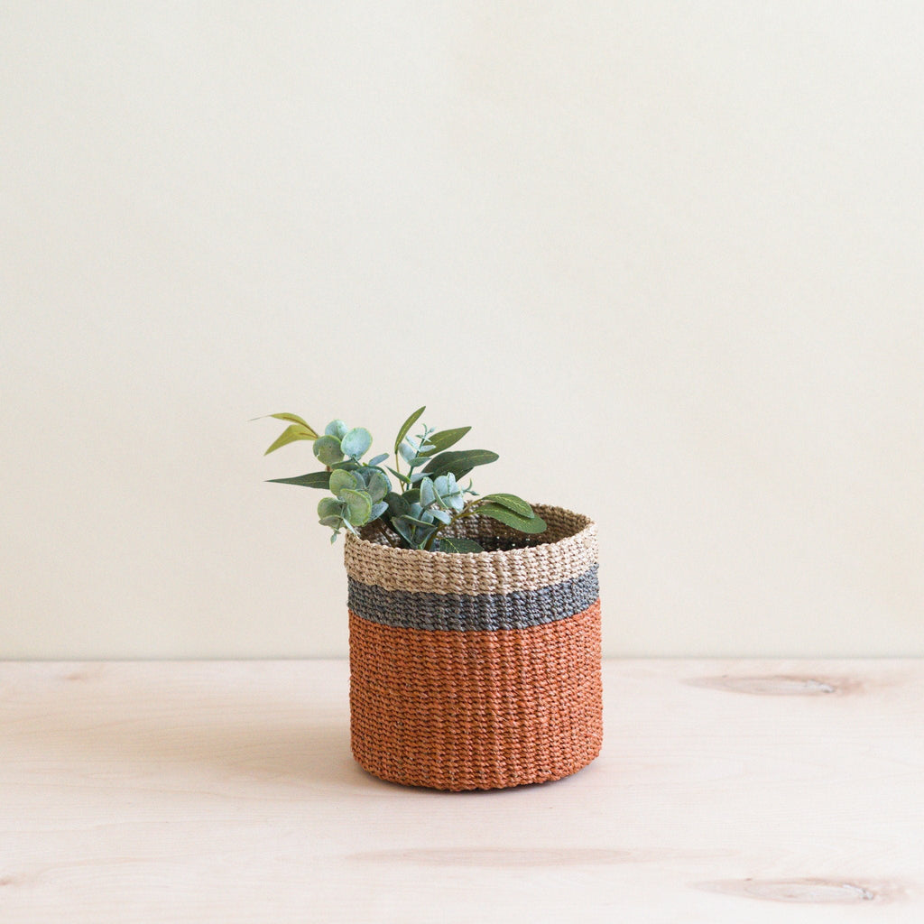 Mini panier de table corail - Paniers tissés à la main