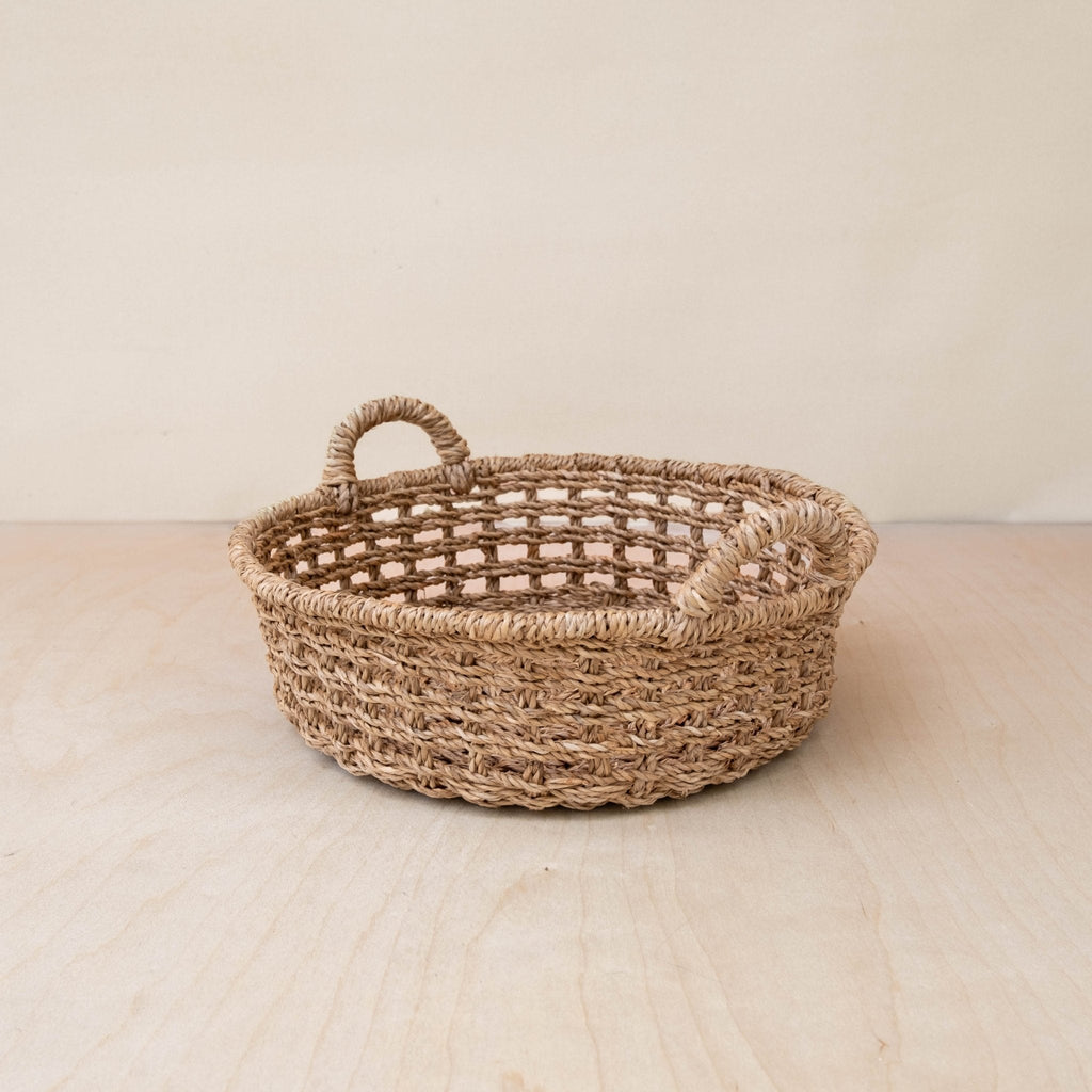 Panier rond en osier ajouré - Panier en osier