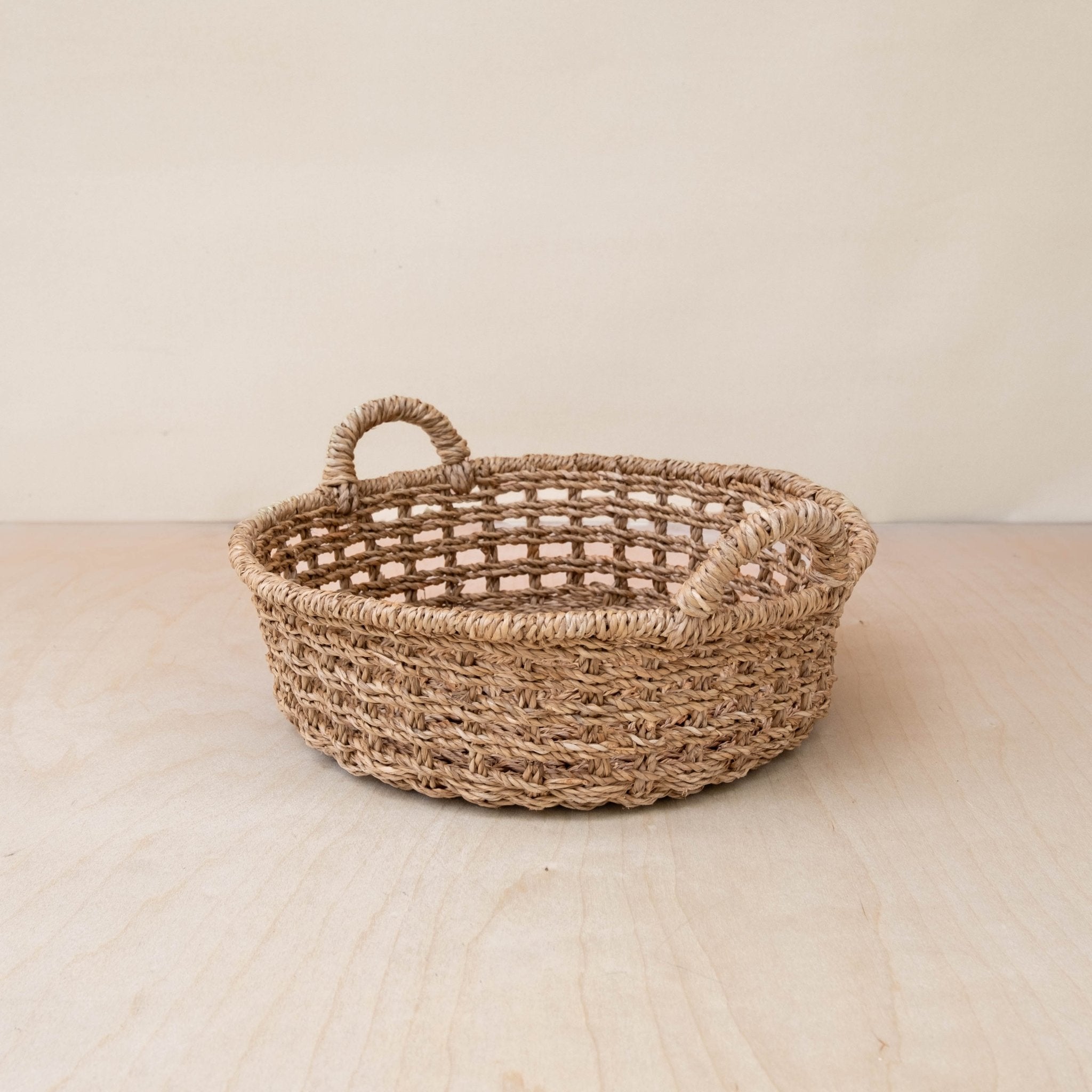 Panier rond en osier ajouré - Panier en osier