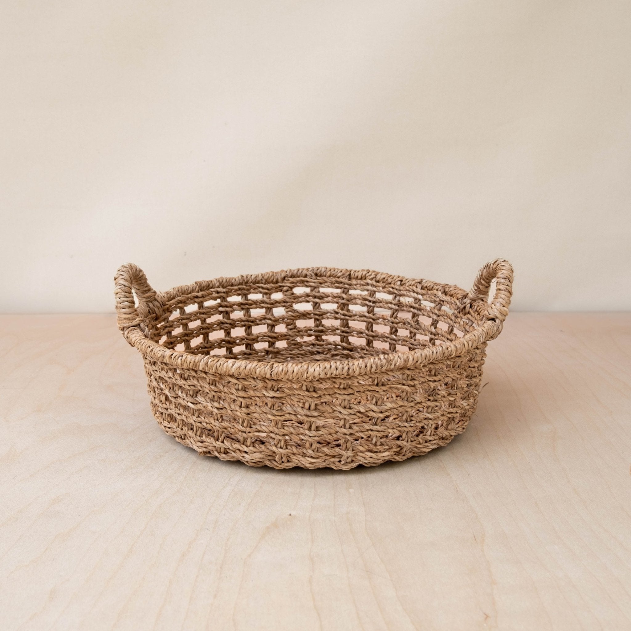 Panier rond en osier ajouré - Panier en osier