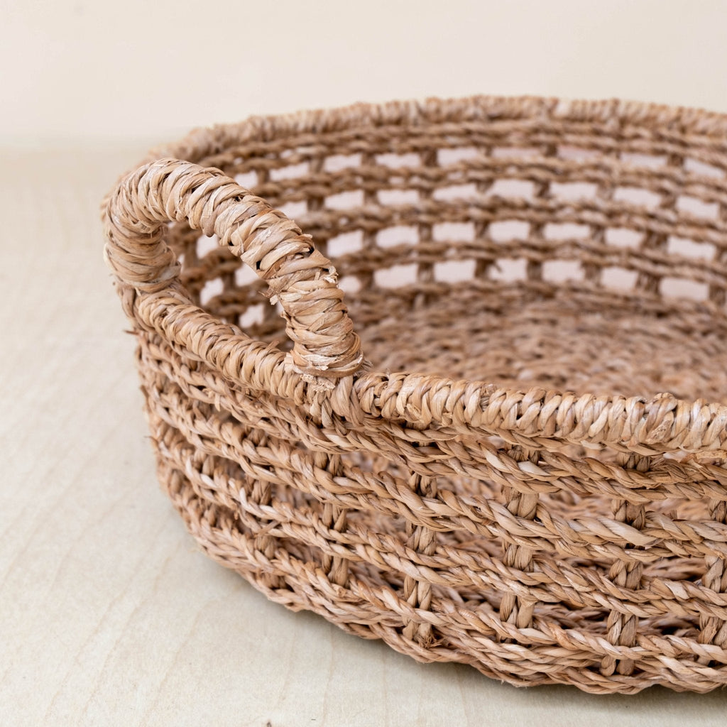 Panier rond en osier ajouré - Panier en osier