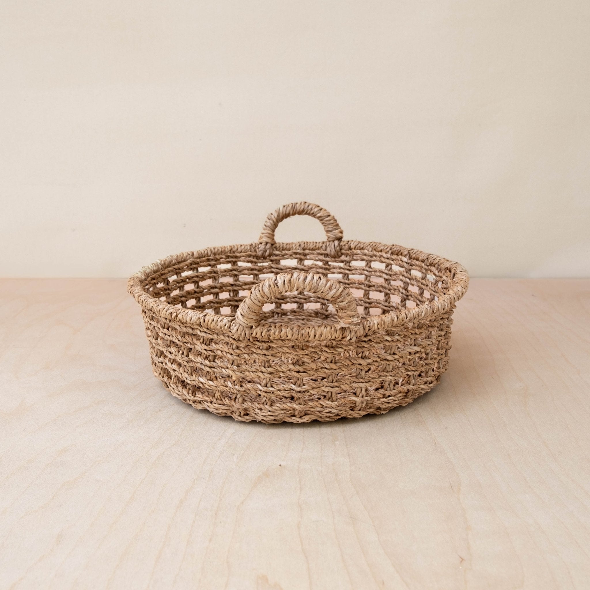 Panier rond en osier ajouré - Panier en osier