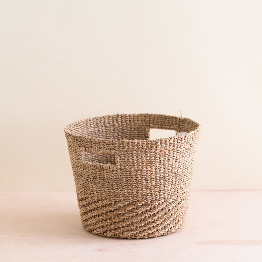 Panier effilé en osier naturel et havane - Panier de paille