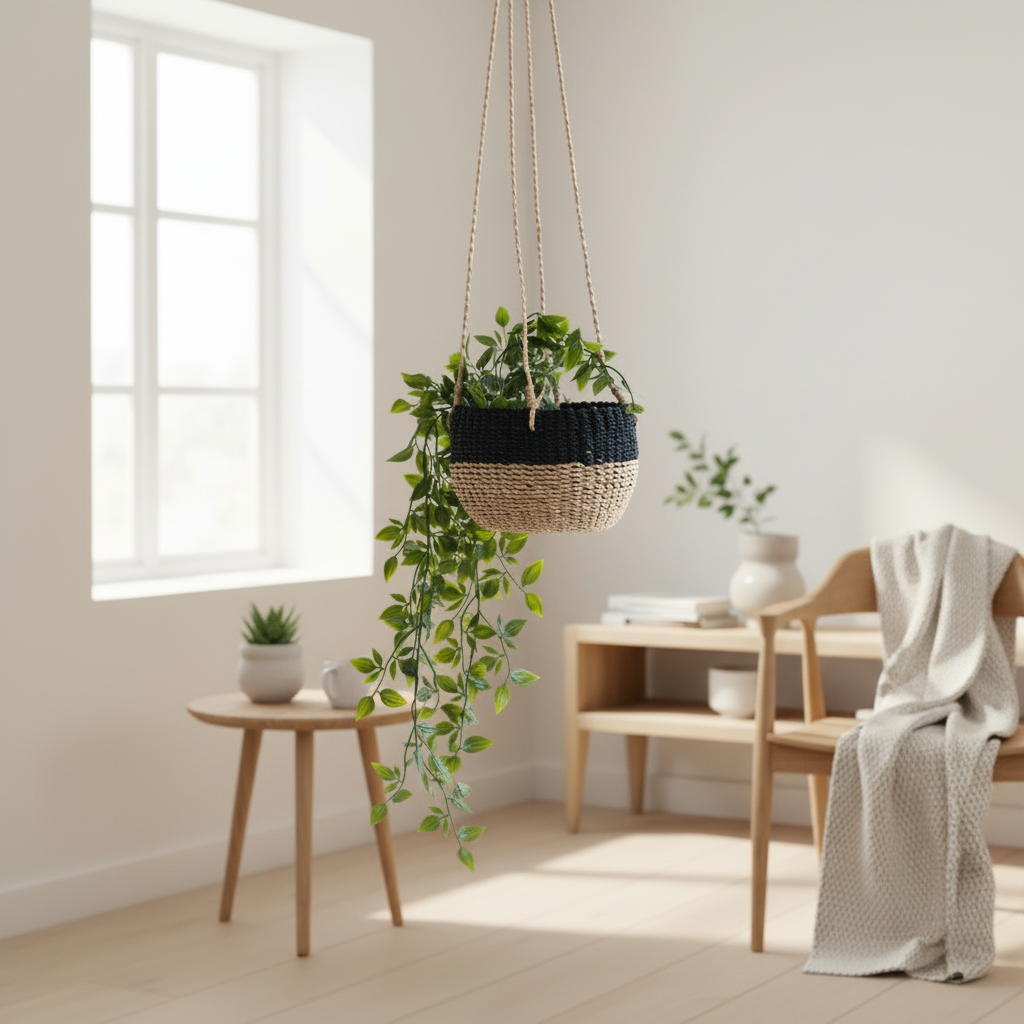 Enriched Natural Hanging Basket Interior Scene