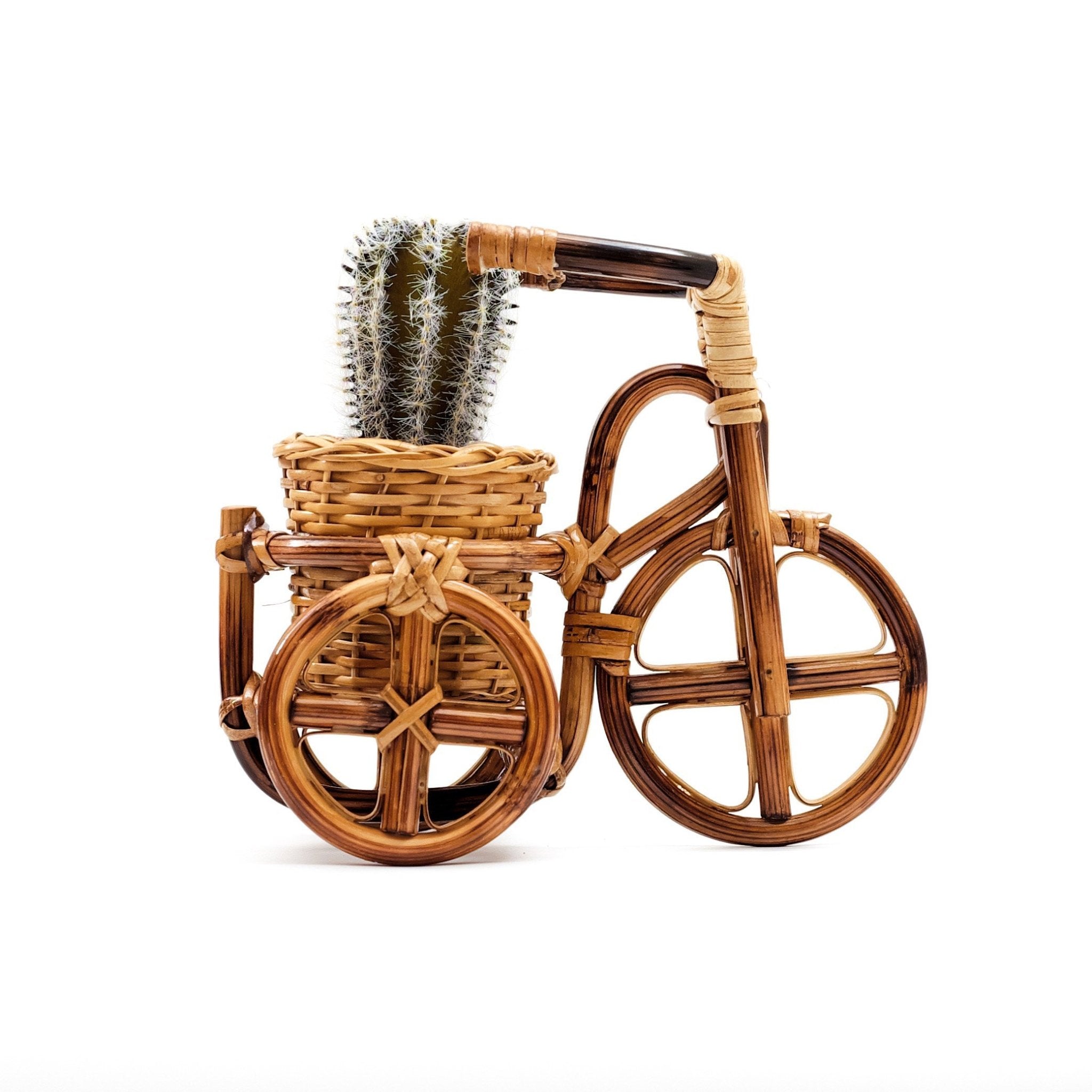 Jardinière en rotin pour vélo, grande - Jardinières fabriquées à la main