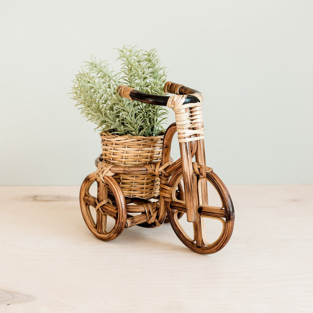 Jardinière en rotin pour vélo, grande - Jardinières fabriquées à la main