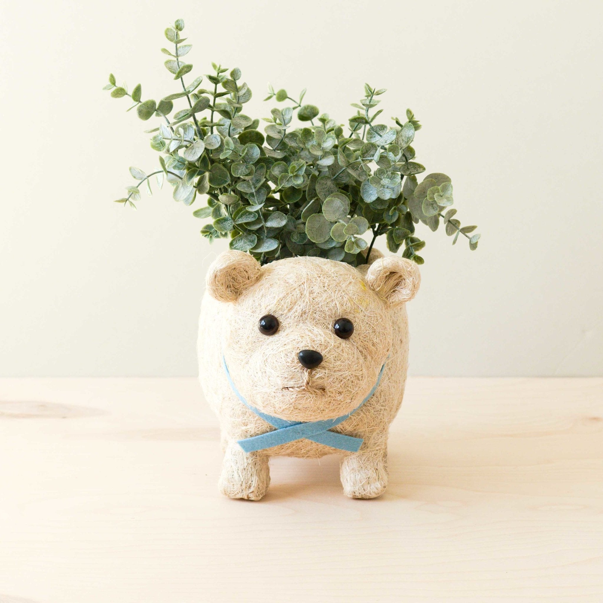 Pot de fleurs ours polaire - Fait main