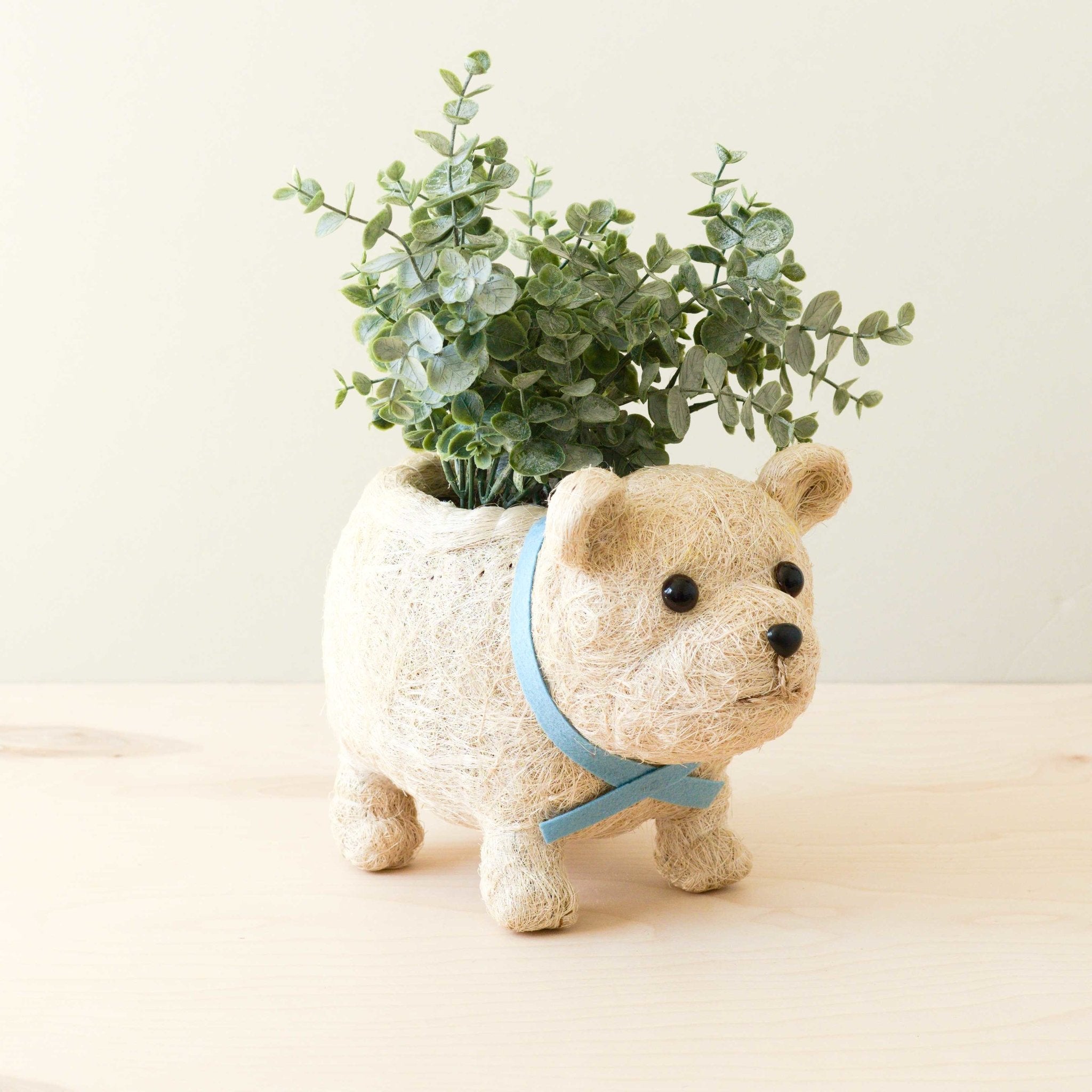 Pot de fleurs ours polaire - Fait main